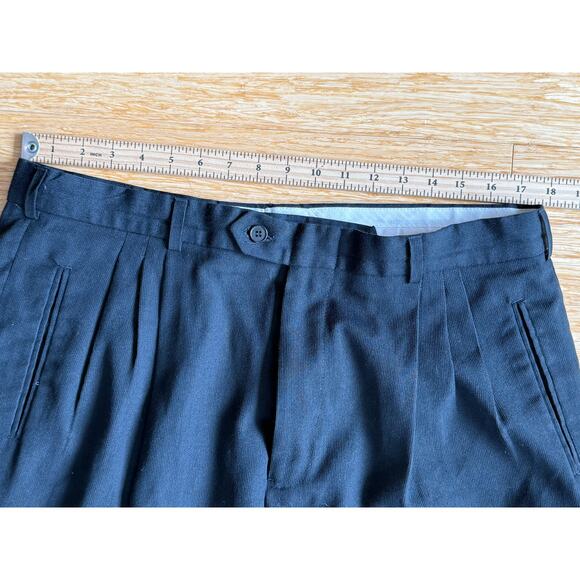 YSL Yves Saint Laurent Pour Homme Mens Trousers Black Wool Blend Cuff 38 x 34 - Picture 8 of 11